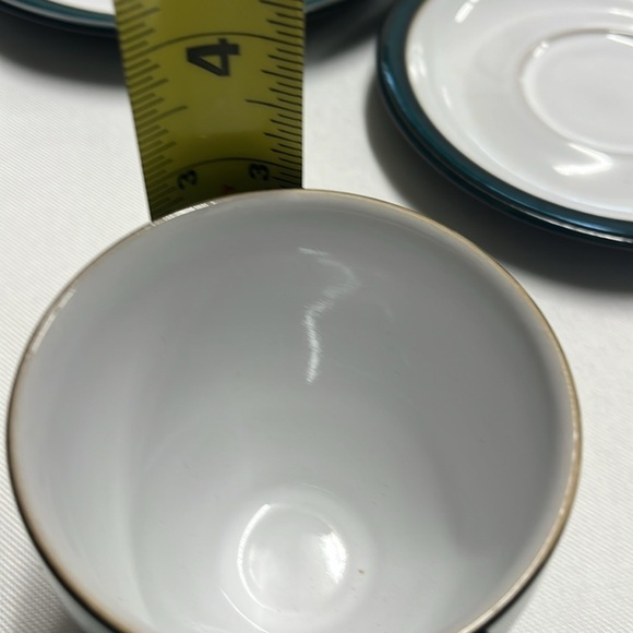 Denby, Greenwich Dish set Footed Cup, Saucer, & Lunch Plate Green & white 3 pc - Picture 11 of 11